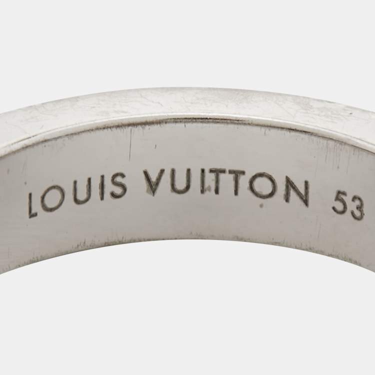 Pre Owned Louis Vuitton Empreinte Diamonds 18k White Gold Small Ring Size 53