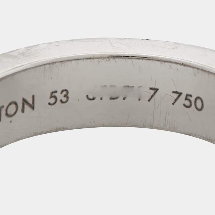 Pre Owned Louis Vuitton Empreinte Diamonds 18k White Gold Small Ring Size 53