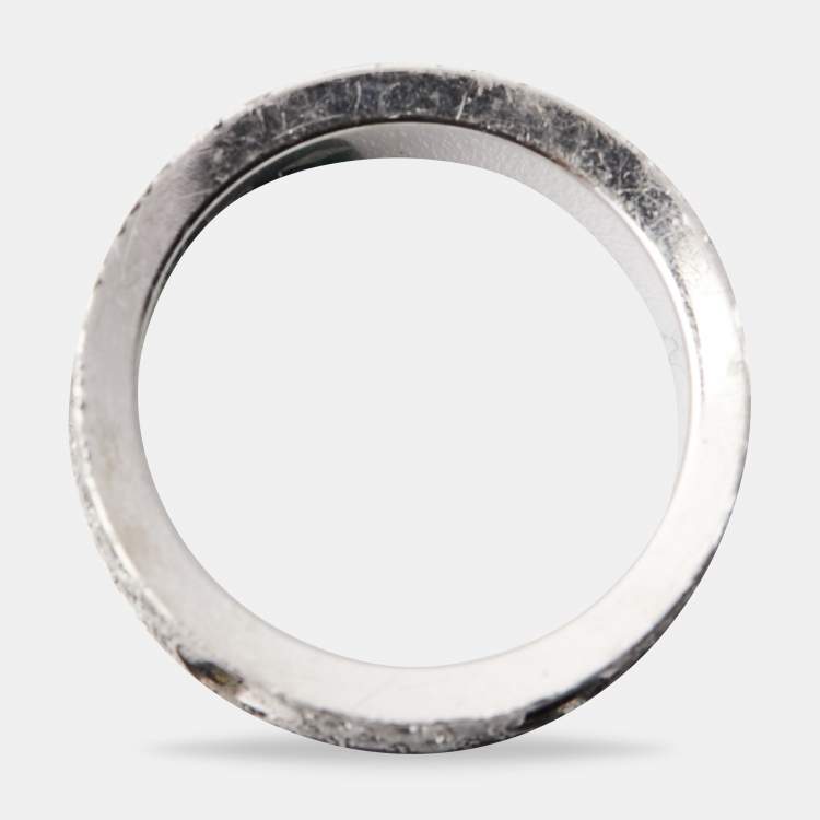 Pre Owned Louis Vuitton Empreinte Diamonds 18k White Gold Small Ring Size 53