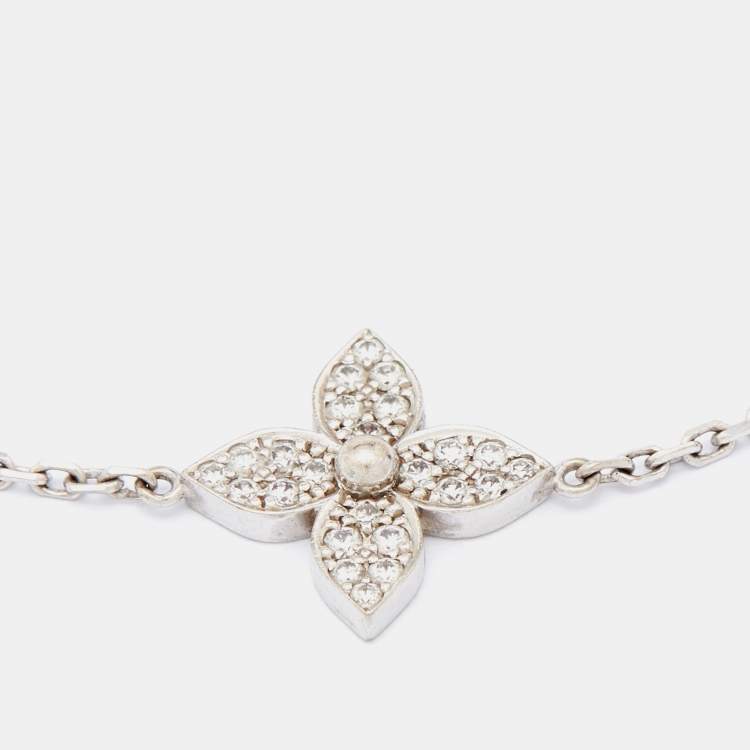 Louis Vuitton Star Blossom Diamonds 18k White Gold Station Bracelet Louis  Vuitton