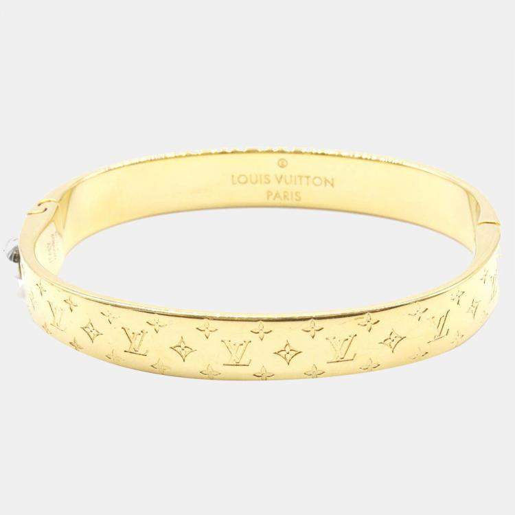 Louis Vuitton Gold Tone Nanogram Cuff Bracelet S Louis Vuitton
