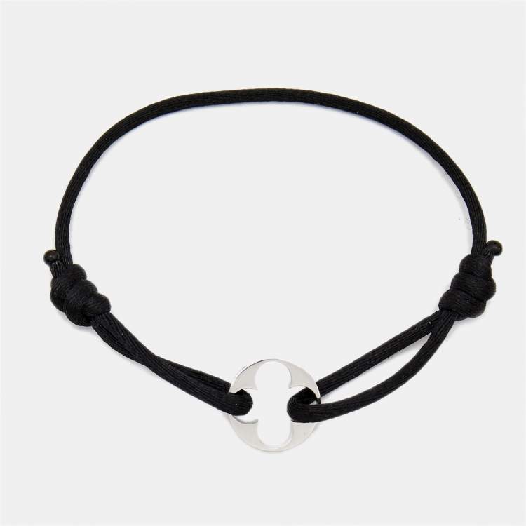 Pre Owned Louis Vuitton Empreinte 18k White Gold Cord Bracelet