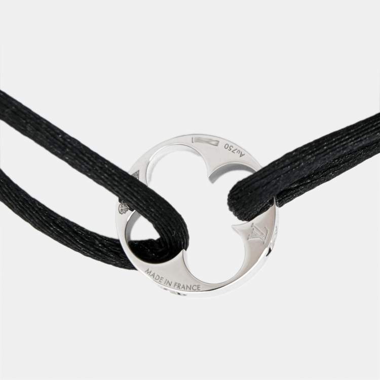 Pre Owned Louis Vuitton Empreinte 18k White Gold Cord Bracelet
