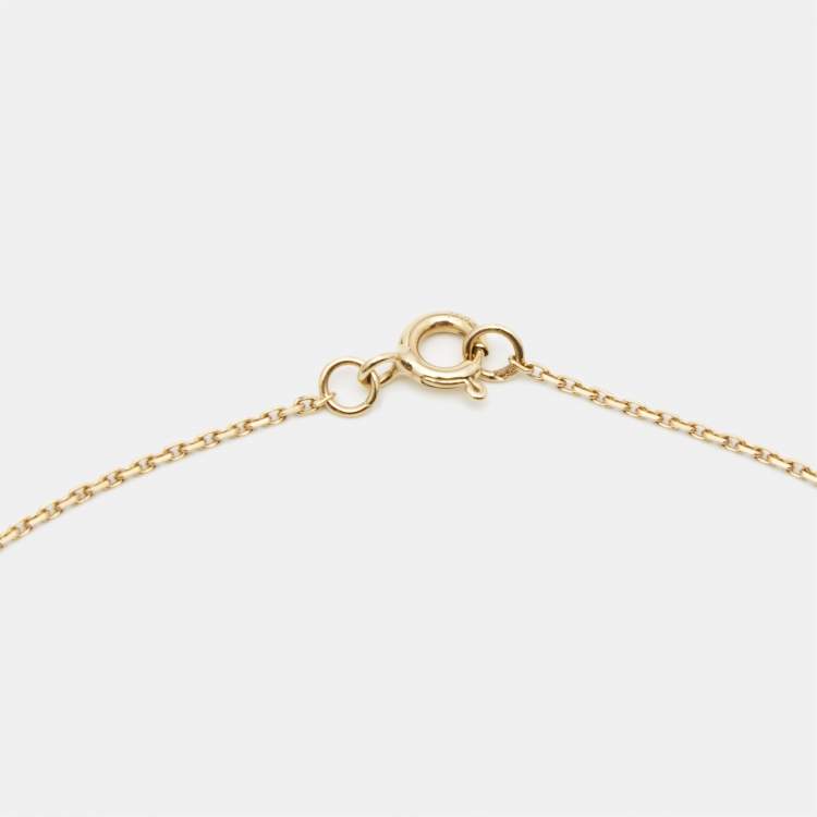 Pre Owned Louis Vuitton BB Blossom Star Onyx Diamond 18k Yellow Gold Necklace