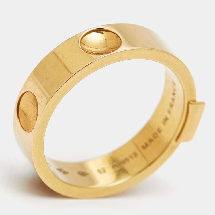 Pre Owned Louis Vuitton Empreinte 18k Yellow Gold Ring Size 52