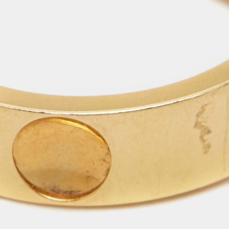 Pre Owned Louis Vuitton Empreinte 18k Yellow Gold Ring Size 52