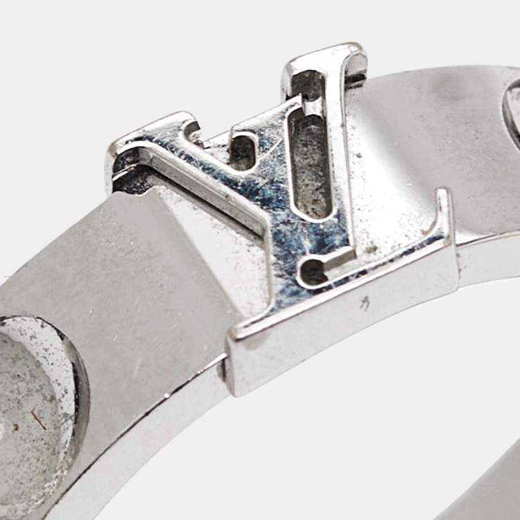 Pre Owned Louis Vuitton Empreinte 18k White Gold Ring Size 52