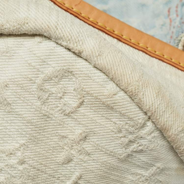 Pre Owned Louis Vuitton Blue Washed Denim Monogram Limited Edition Sunshine Bag