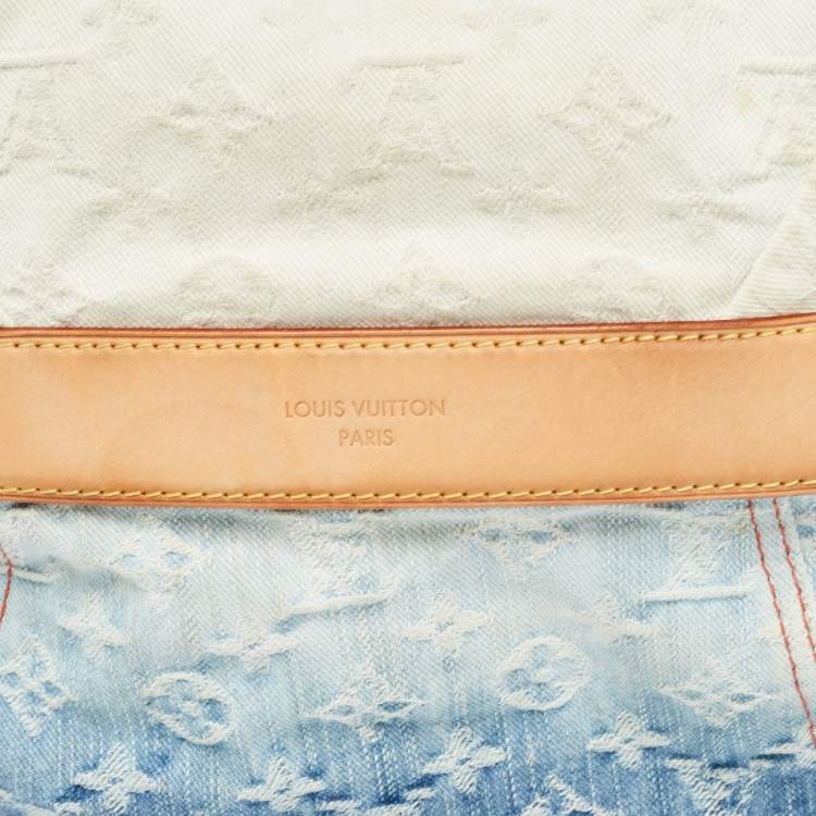 Pre Owned Louis Vuitton Blue Washed Denim Monogram Limited Edition Sunshine Bag