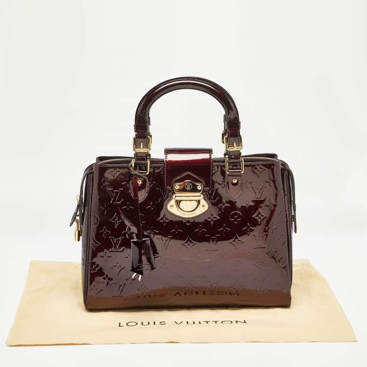 Pre Owned Louis Vuitton Amarante Monogram Vernis Melrose Avenue Bag