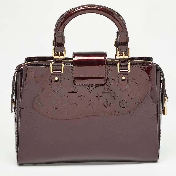 Pre Owned Louis Vuitton Amarante Monogram Vernis Melrose Avenue Bag