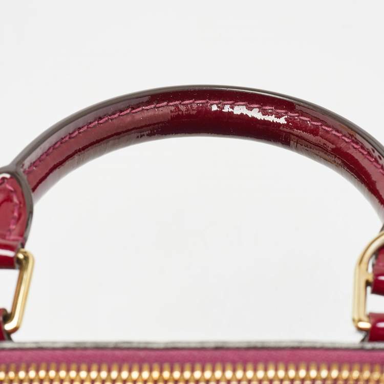 Pre Owned Louis Vuitton Magenta Monogram Vernis Alma BB Bag