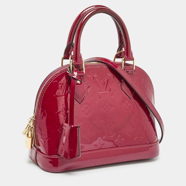 Pre Owned Louis Vuitton Magenta Monogram Vernis Alma BB Bag