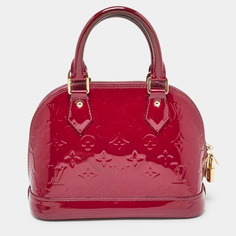 Pre Owned Louis Vuitton Magenta Monogram Vernis Alma BB Bag