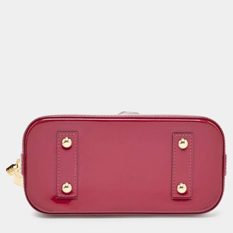 Pre Owned Louis Vuitton Magenta Monogram Vernis Alma BB Bag