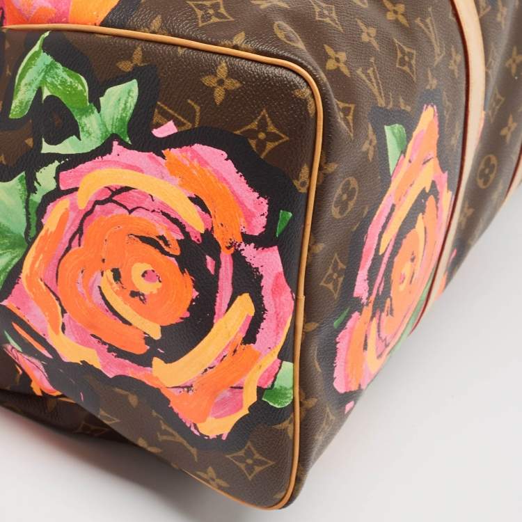 Pre Owned Louis Vuitton Monogram Roses Canvas Keepall 50 Bag