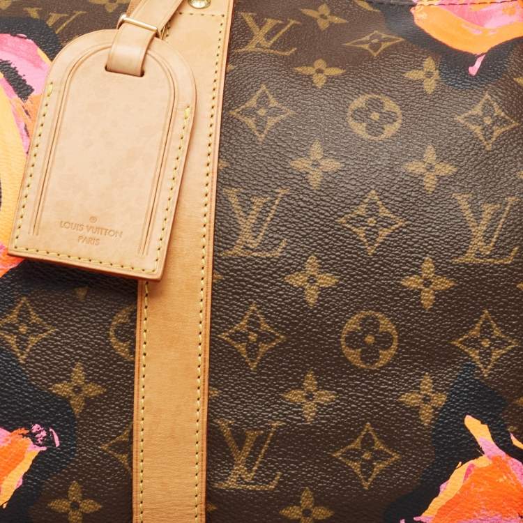 Pre Owned Louis Vuitton Monogram Roses Canvas Keepall 50 Bag
