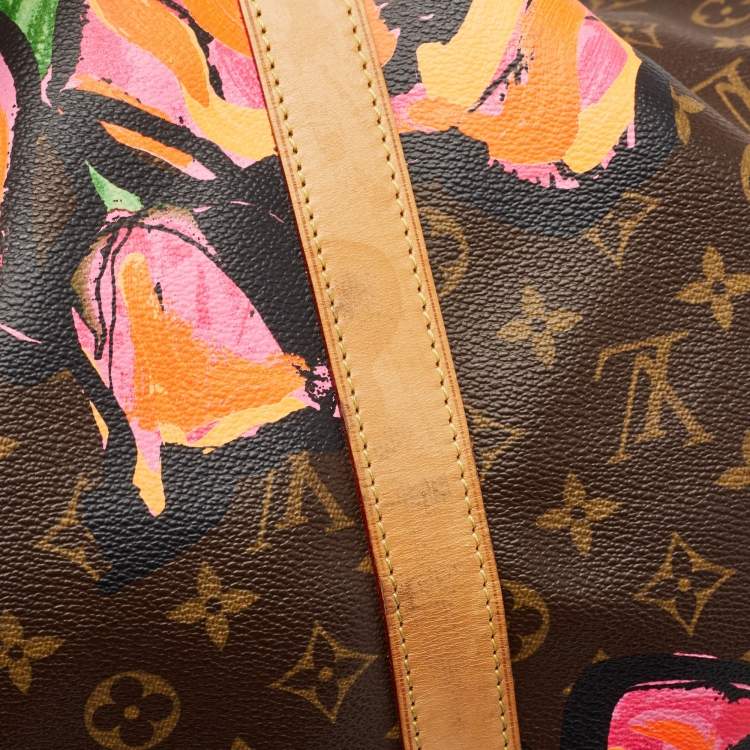 Pre Owned Louis Vuitton Monogram Roses Canvas Keepall 50 Bag