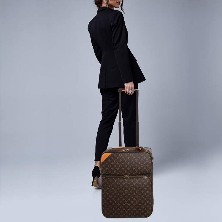 Pre Owned Louis Vuitton Monogram Canvas Business Pegase 55 Luggage