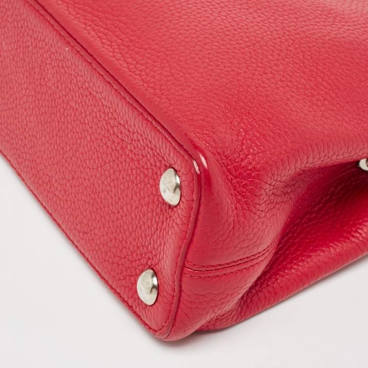 Pre Owned Louis Vuitton Red Taurillon Leather Capucines BB Bag