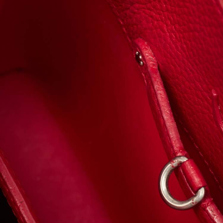 Pre Owned Louis Vuitton Red Taurillon Leather Capucines BB Bag