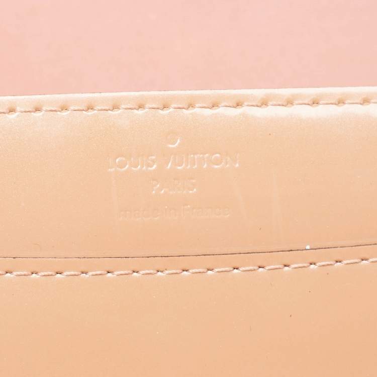 Pre Owned Louis Vuitton Rose Velours Patent Leather Louise Clutch