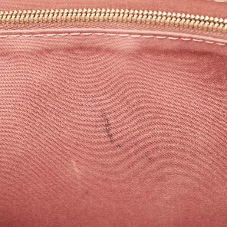 Pre Owned Louis Vuitton Rose Velours Patent Leather Louise Clutch