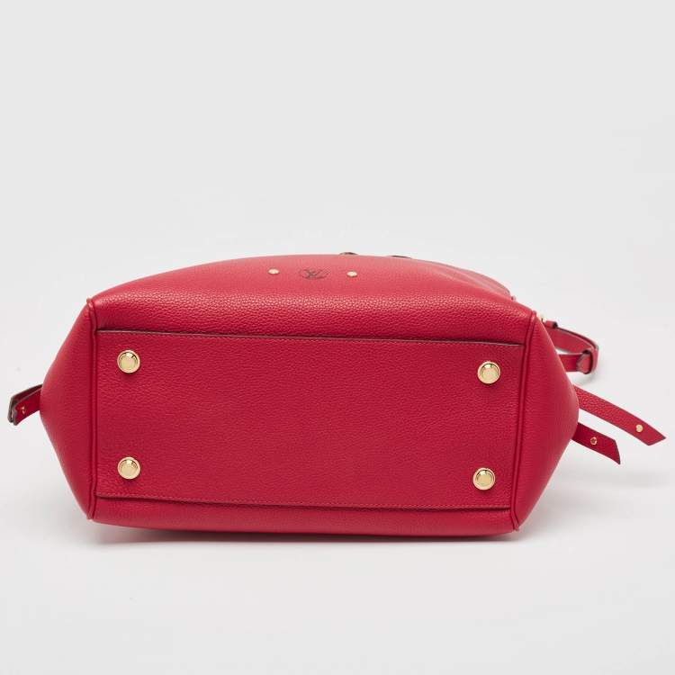 Pre Owned Louis Vuitton Red Leather Milla MM Bag