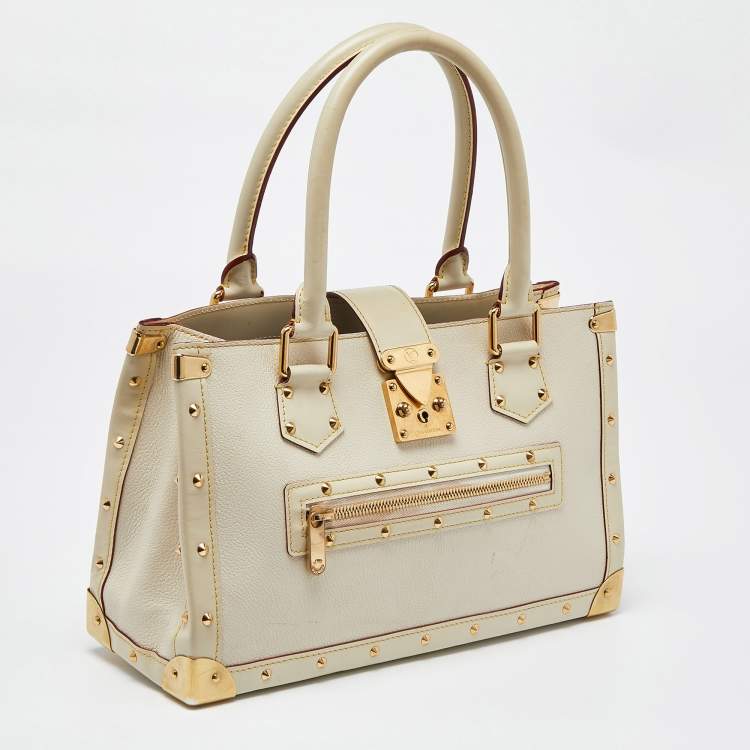 Pre Owned Louis Vuitton White Suhali Leather Le Fabuleux Bag