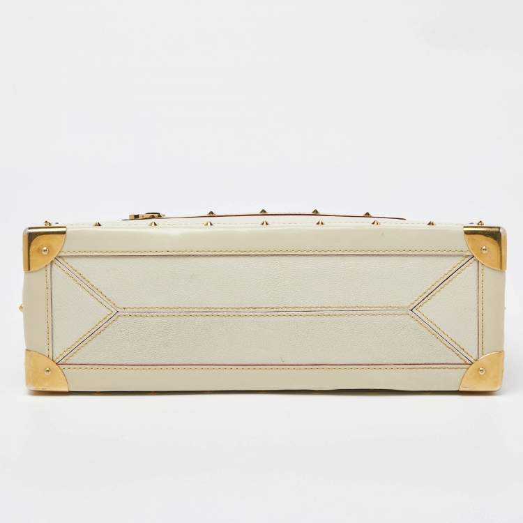 Pre Owned Louis Vuitton White Suhali Leather Le Fabuleux Bag