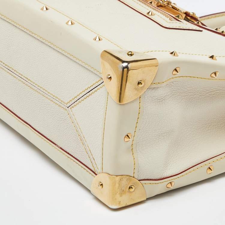 Pre Owned Louis Vuitton White Suhali Leather Le Fabuleux Bag