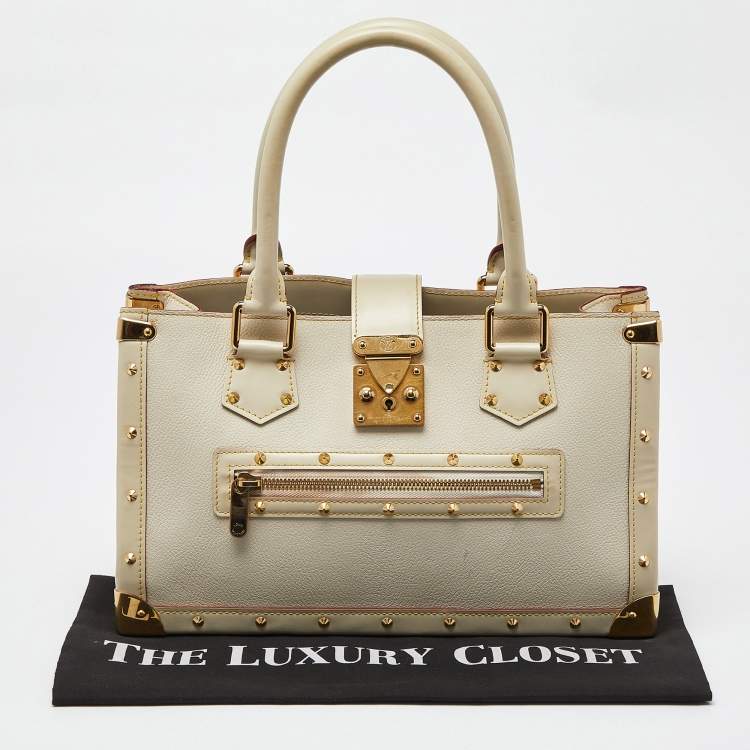 Pre Owned Louis Vuitton White Suhali Leather Le Fabuleux Bag