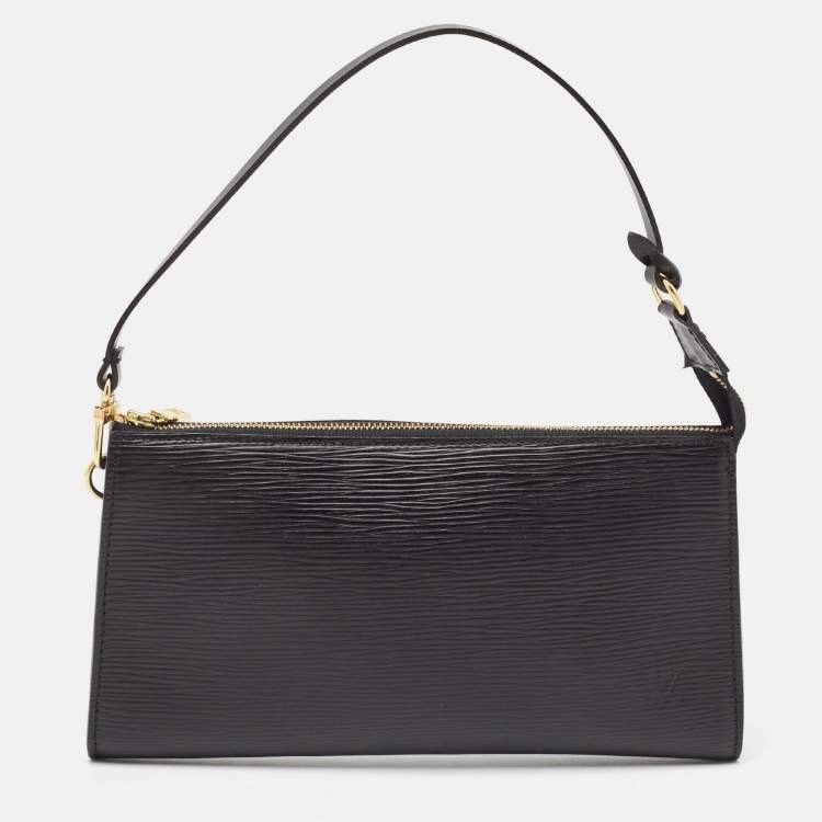 Pre Owned Louis Vuitton Black Epi Leather Pochette Accessories
