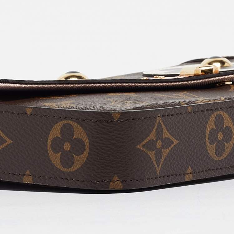 Pre Owned Louis Vuitton Rose Ballerine Monogram Pochette Felicie Valentine Dog