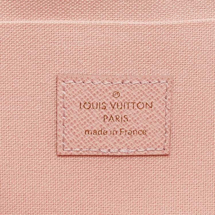 Pre Owned Louis Vuitton Rose Ballerine Monogram Pochette Felicie Valentine Dog