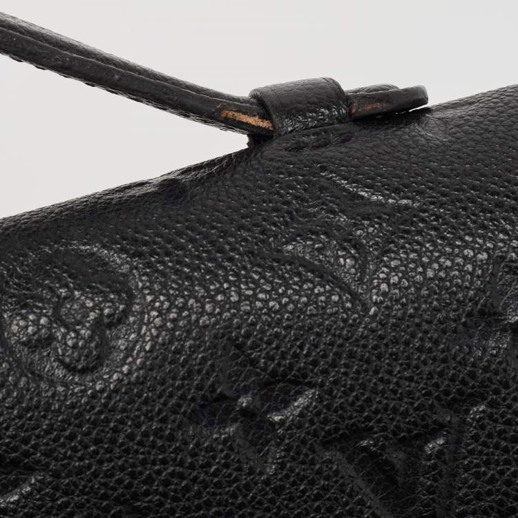 Pre Owned Louis Vuitton Black Monogram Empreinte Leather Pochette Metis Bag