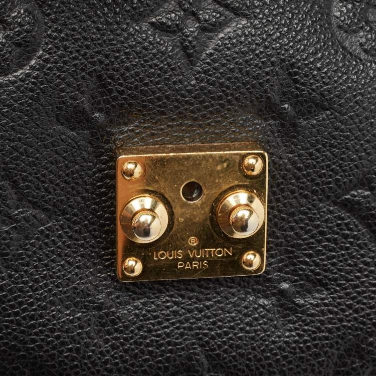 Pre Owned Louis Vuitton Black Monogram Empreinte Leather Pochette Metis Bag