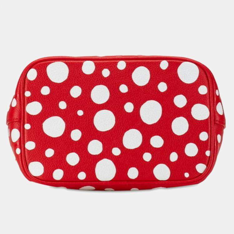 Pre Owned Louis Vuitton x Yayoi Kusama Red/White Leather BB NeoNoe Hobos