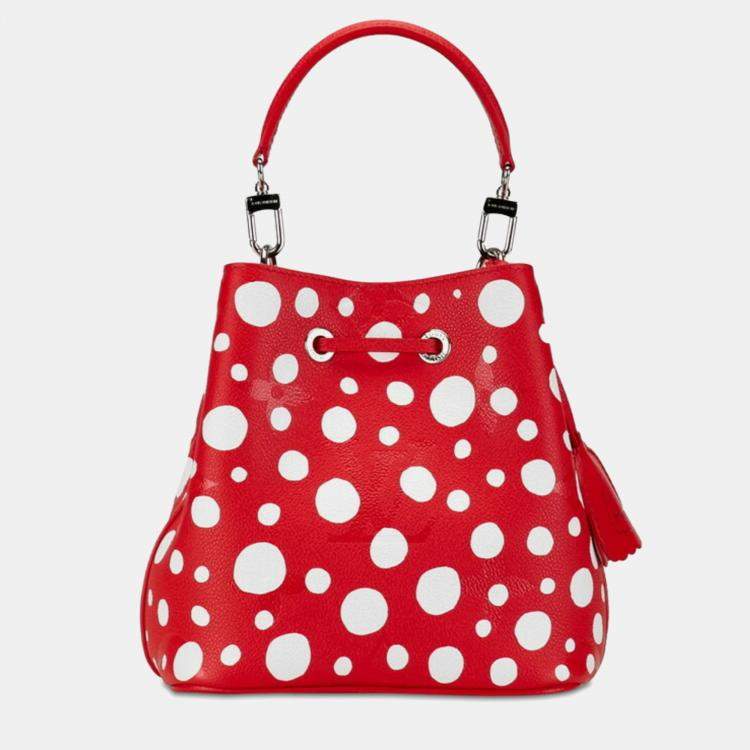 Pre Owned Louis Vuitton x Yayoi Kusama Red/White Leather BB NeoNoe Hobos