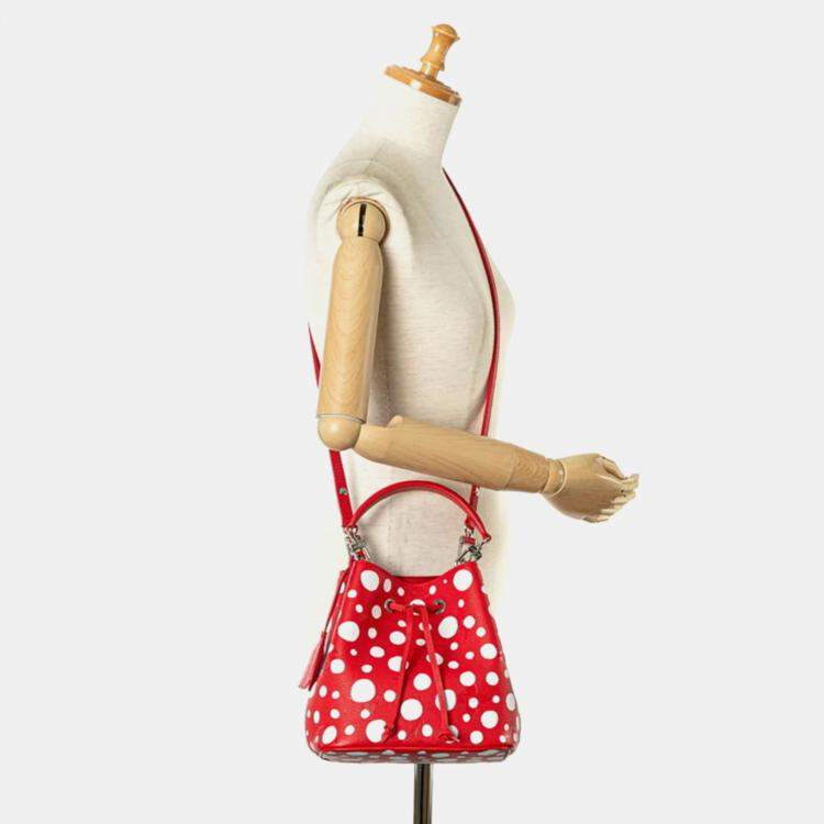 Pre Owned Louis Vuitton x Yayoi Kusama Red/White Leather BB NeoNoe Hobos