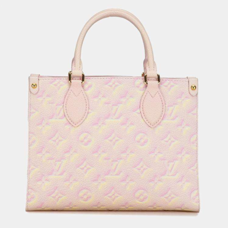 Pre Owned Louis Vuitton Pink Monogram Empreinte Summer Stardust OnTheGo PM Tote Bag