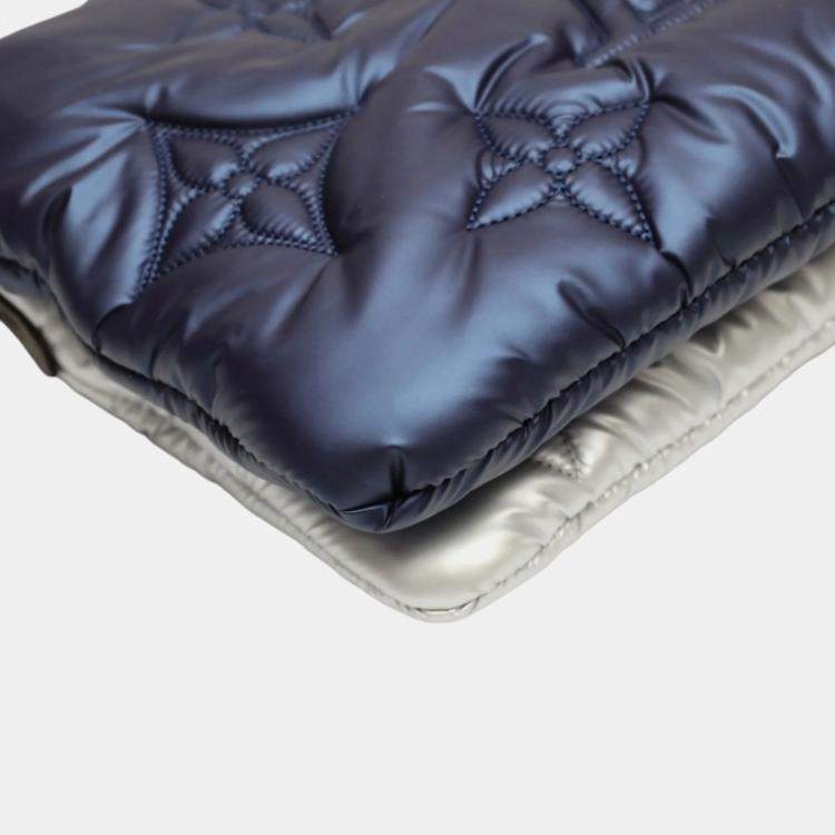 Pre Owned Louis Vuitton Navy/Silver Monogram Quilted Econyl Nylon Maxi Multi Pochette Accessoires