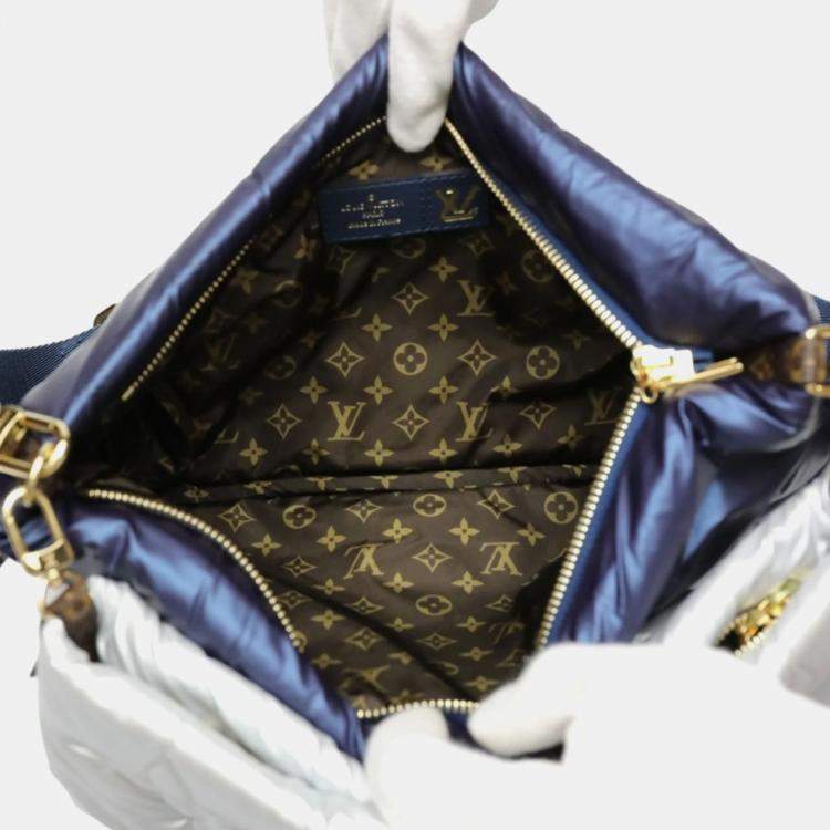 Pre Owned Louis Vuitton Navy/Silver Monogram Quilted Econyl Nylon Maxi Multi Pochette Accessoires
