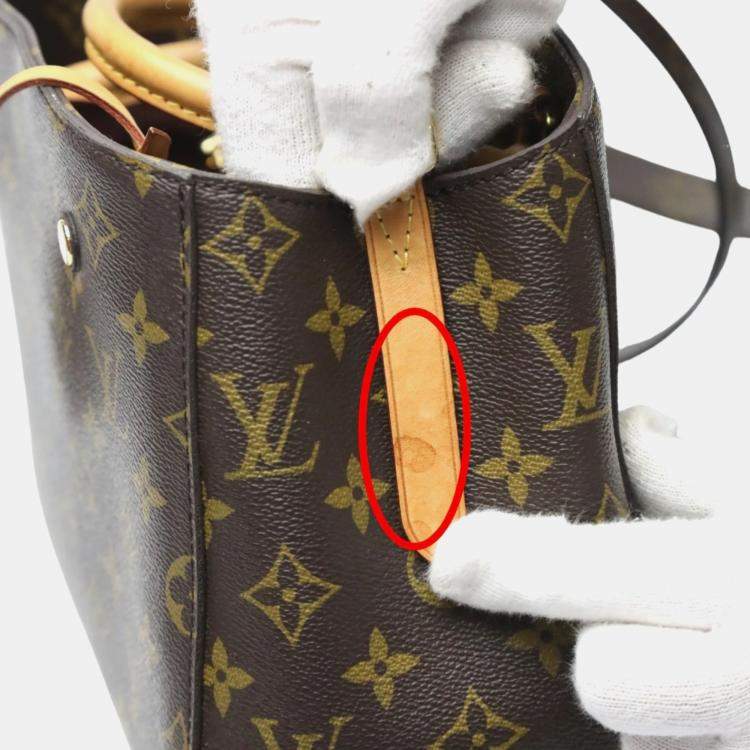 Pre Owned Louis Vuitton Brown Monogram Canvas BB Montaigne Satchel Bag