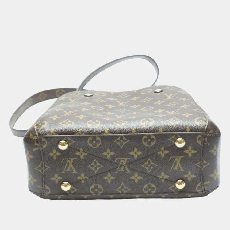 Pre Owned Louis Vuitton Brown Monogram Canvas BB Montaigne Satchel Bag