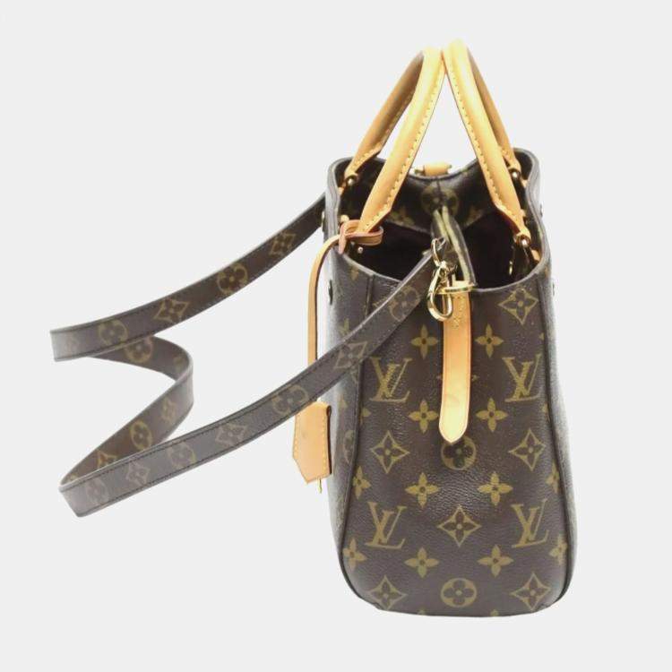 Pre Owned Louis Vuitton Brown Monogram Canvas BB Montaigne Satchel Bag