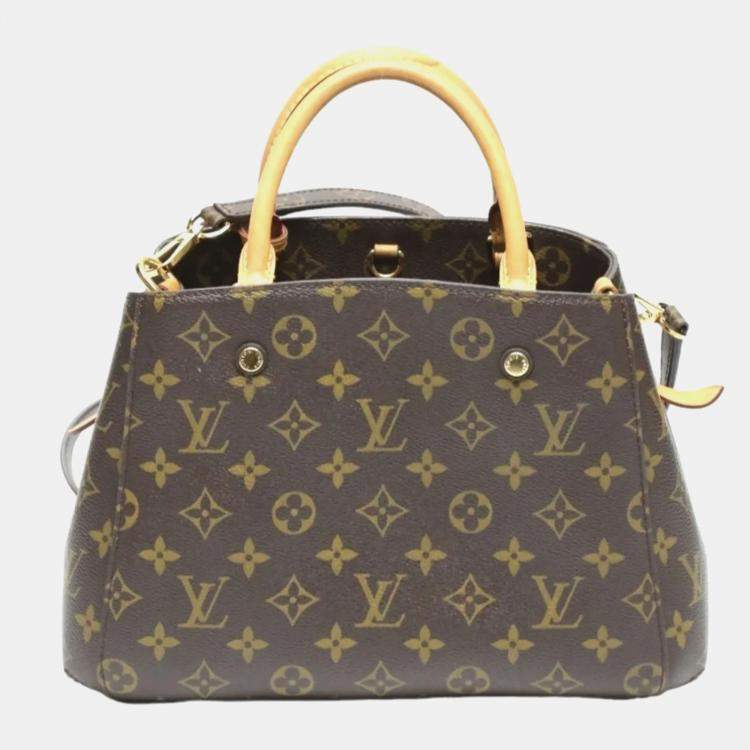 Pre Owned Louis Vuitton Brown Monogram Canvas BB Montaigne Satchel Bag