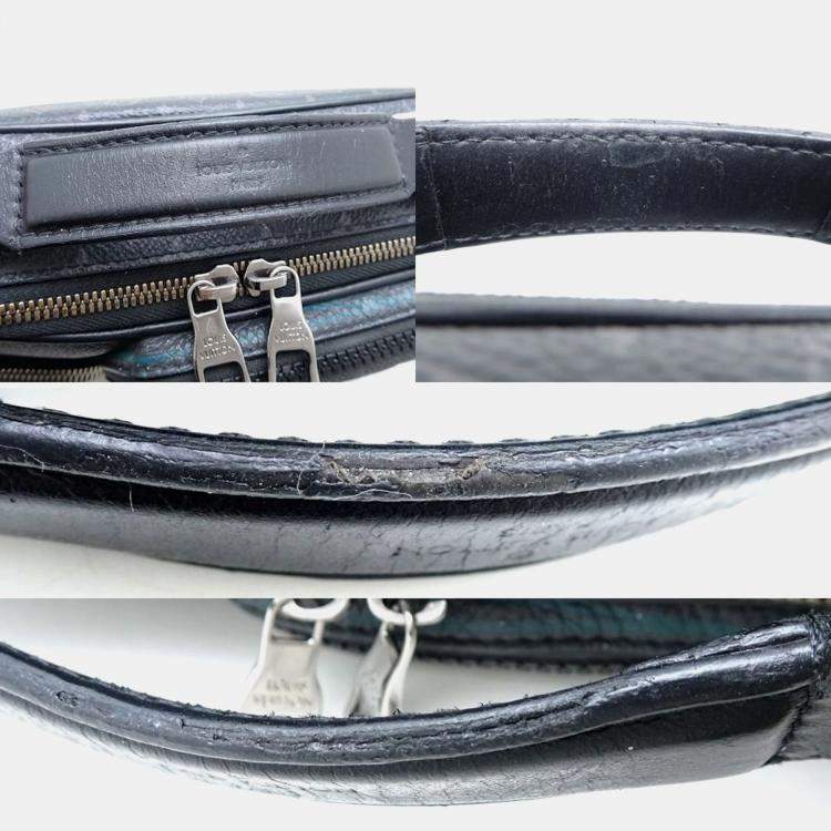 Pre Owned Louis Vuitton Black Canvas and Leather Monogram Eclipse Patchwork Messenger Bag
