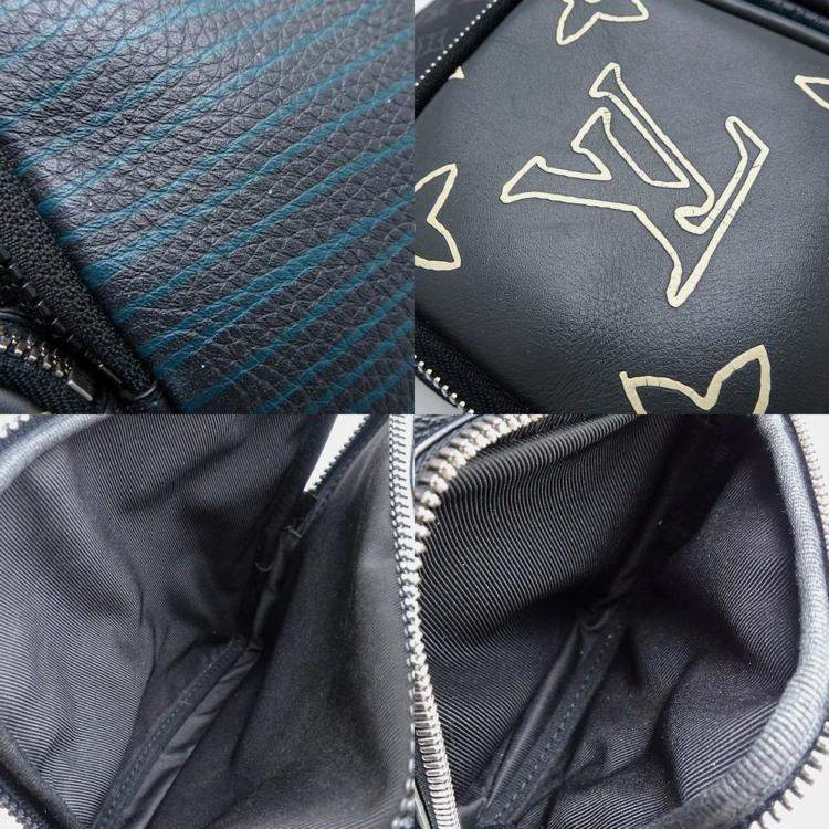Pre Owned Louis Vuitton Black Canvas and Leather Monogram Eclipse Patchwork Messenger Bag