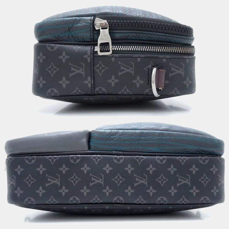 Pre Owned Louis Vuitton Black Canvas and Leather Monogram Eclipse Patchwork Messenger Bag